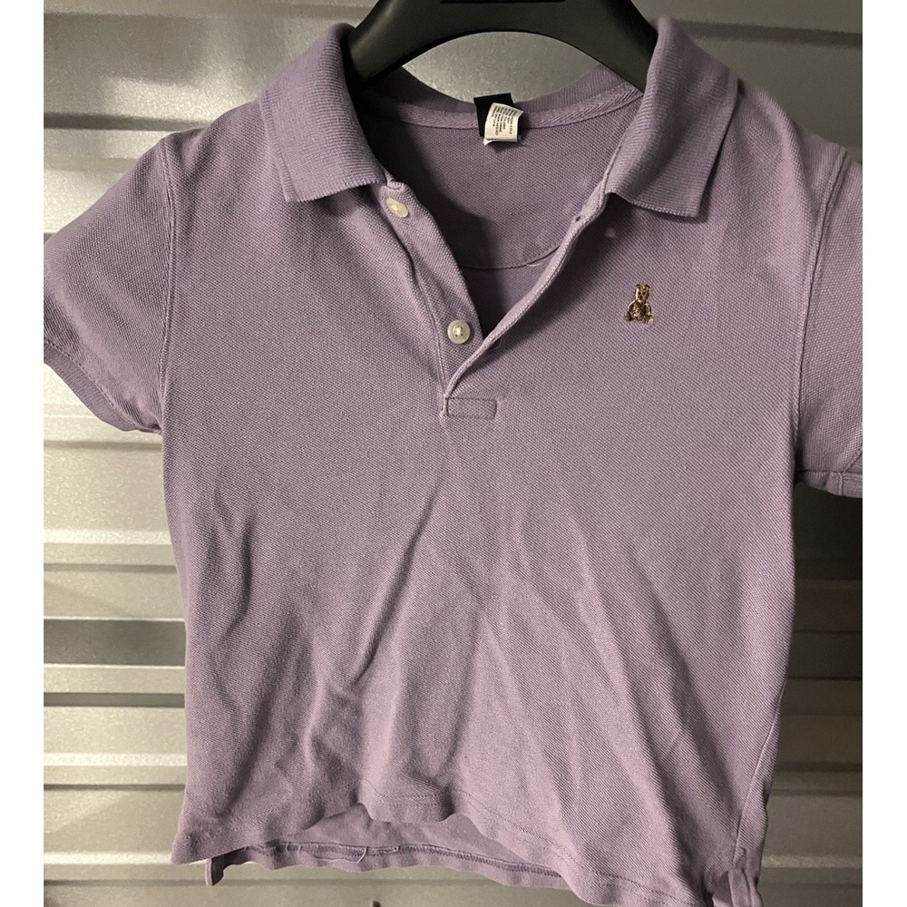 VTG Boys Polo GAP TSHIRT Purple Embroidered Teddy Bear SZ 5 Years